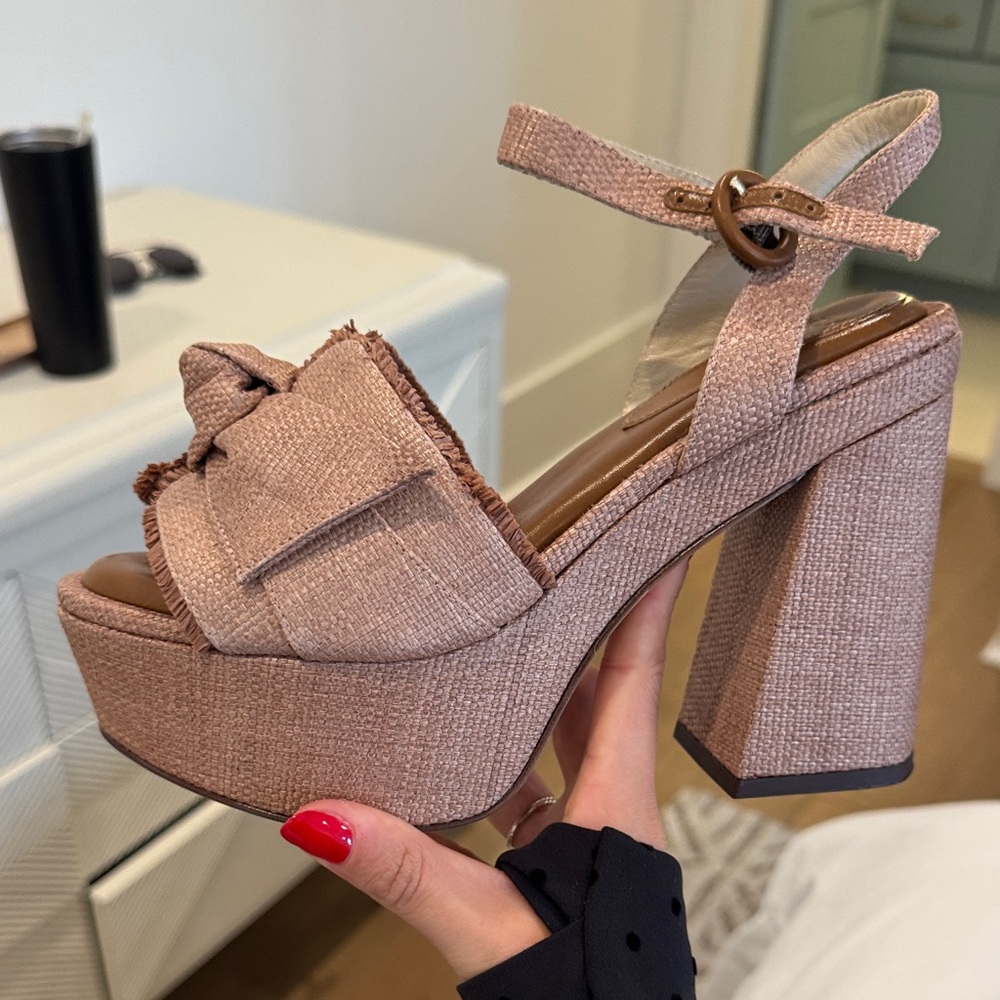Alexandre Birman Tan Platform Sandals Clarita